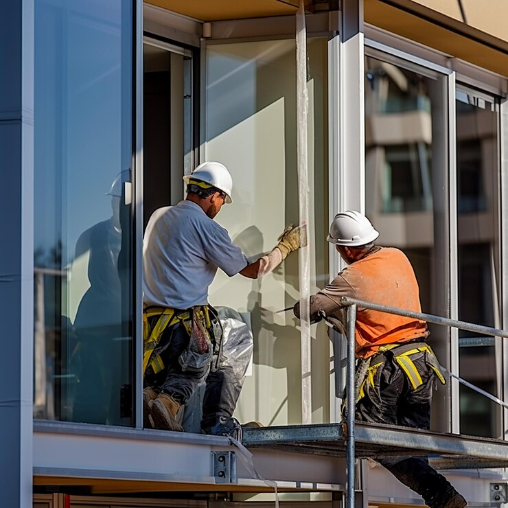 Construction workers installing plastic windows 1077802 119497 (1)