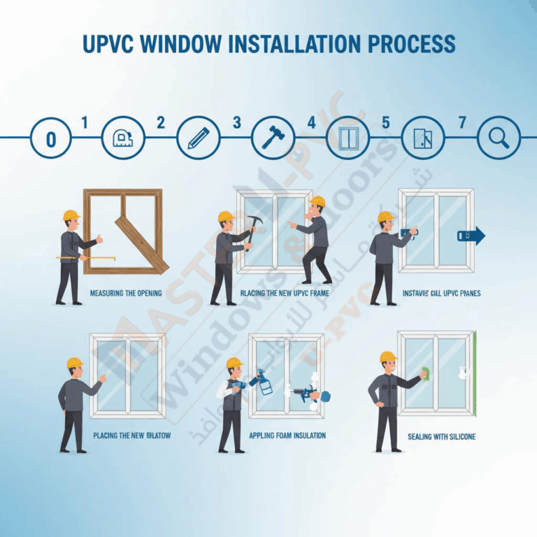 تركيب شبابيك upvc في 6 خطوات بسيطة دليلك الكامل مع خبراء شركة ماستر للأبواب والشبابيك upvc
