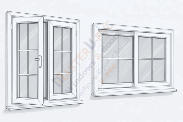 شباك مفصلي أم جرار؟ شركة ماستر للابواب والشبابيك upvc توضح لك الاختيار الأمثل