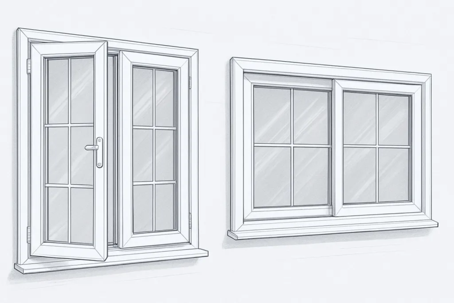 شباك مفصلي أم جرار؟ شركة ماستر للابواب والشبابيك upvc توضح لك الاختيار الأمثل