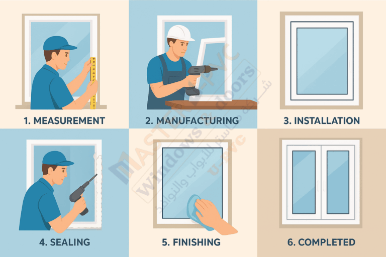 مراحل تركيب الأبواب والشبابيك upvc من البداية حتى التسليم مع خبرة شركة ماستر للأبواب والشبابيك upvc