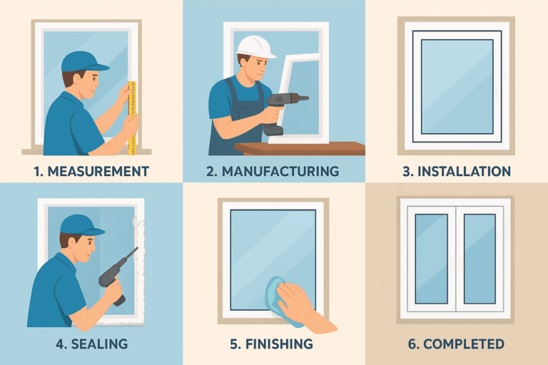 مراحل تركيب الأبواب والشبابيك upvc من البداية حتى التسليم مع خبرة شركة ماستر للأبواب والشبابيك upvc