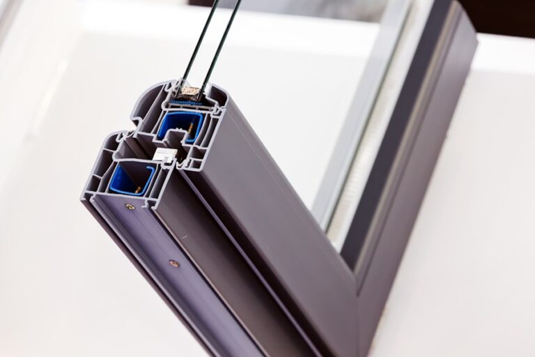 Window,profile,cut,of,with,metal,,glass,and,insulation